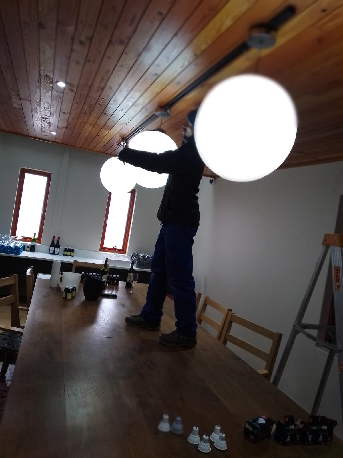 wine farm venue lighting installation